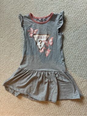 GUESS Gray Dress with Pink Butterfly Logo